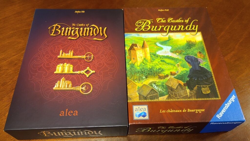 Comparison of the two castles of burgundy board covers