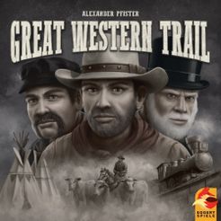 Great Western Trail Box Art showing very serious men taking it seriously