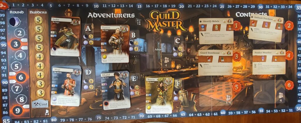 Guild Master board game central player board