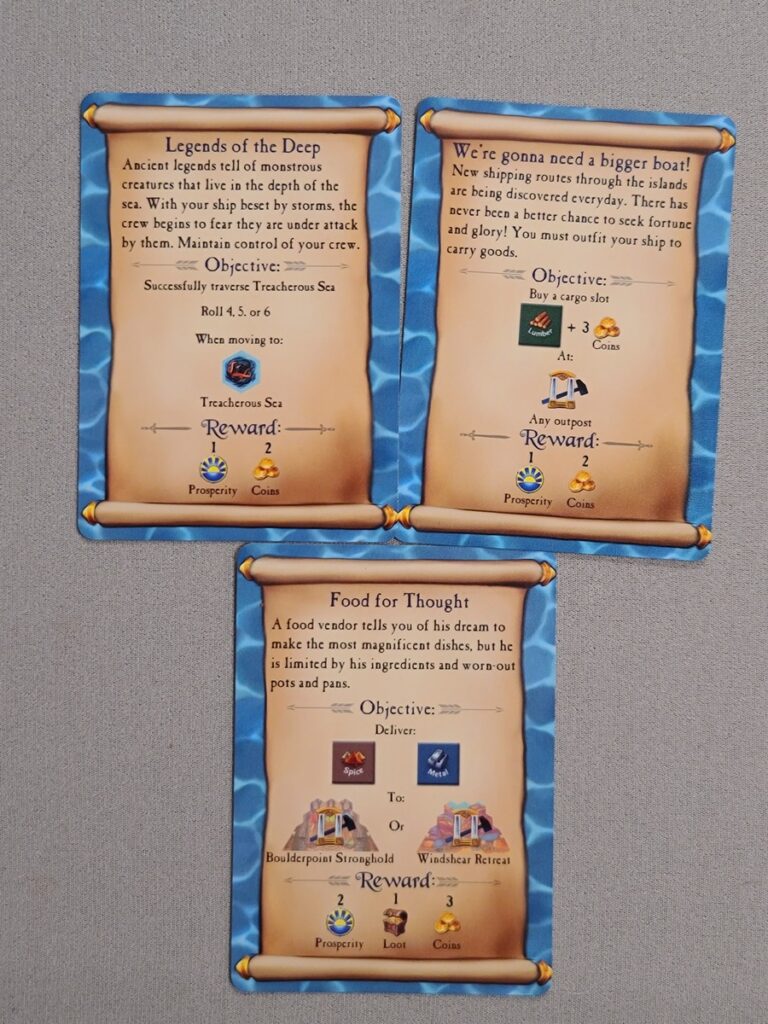 Quests & Cannons quest card examples